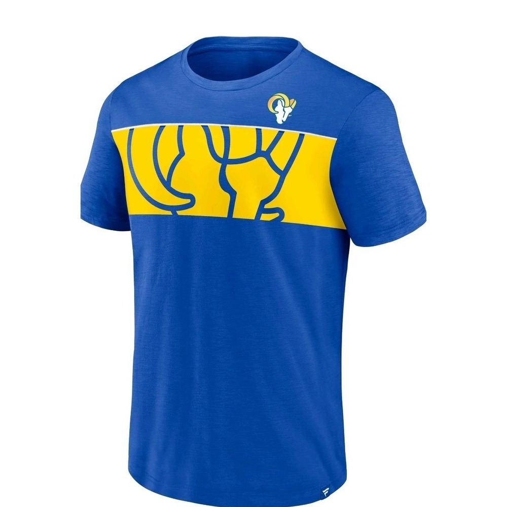 New Fanatics Men's Royal Los Angeles Rams Ultra Cotton T-Shirt Home Footbal XL - Picture 2 of 13